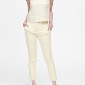 Petite Avery Straight-Fit Linen-Cotton Pant